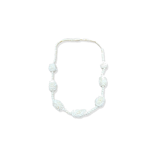 Carved Ivory Beaded Necklace, c.1940