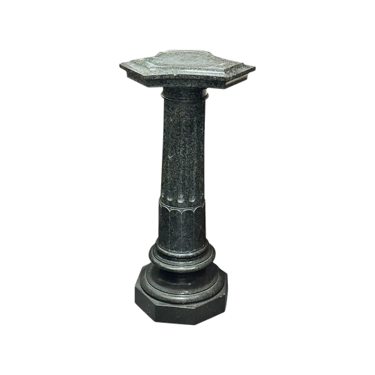 19th-Century French Green Marble Tri-Top Pedestal, c.1890