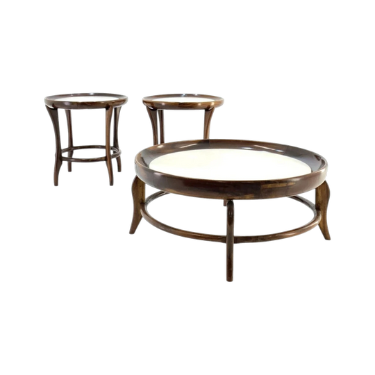 Maracanã Marble & Rosewood Coffee and Side Tables by Giuseppe Scapinelli. Sold Individually. Brazil. Eternity Collections