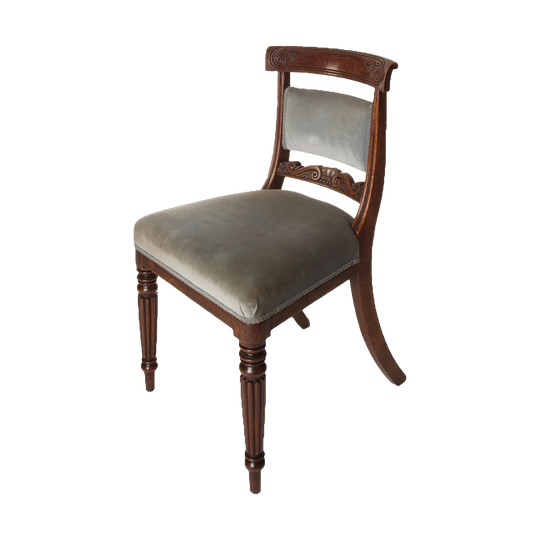 Antique English William IV Set of Six Hand-Grained Simulated Rosewood Dining Chairs