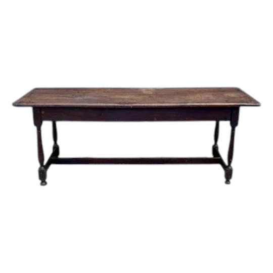 Antique English Georgian Oak Farmhouse Dining Table, Early 1700s
