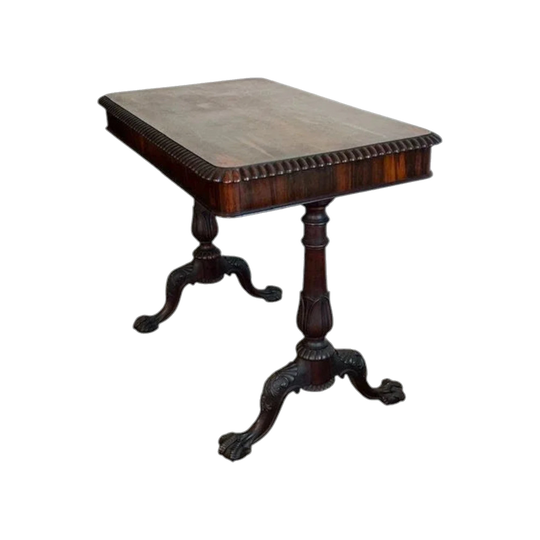 Antique English George IV / William IV Carved Central American Rosewood Centre / Side / Writing Table, c.1830