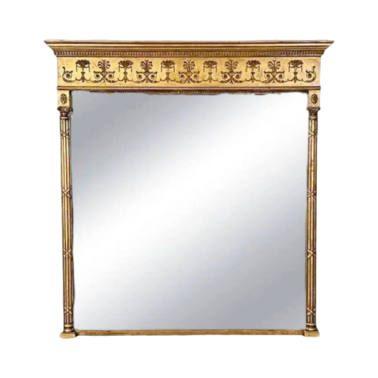 English Regency Style Giltwood Overmantle Mirror – Custom-Made Replica