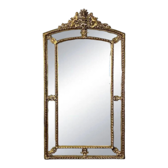 French Louis XVI Style Gilt Margin Overmantel Mirror, Paris, c. 1865