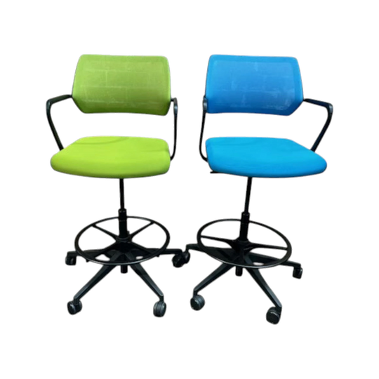 Steelcase Cobi Drafting Height Extended Chair Stools with foot rest ring