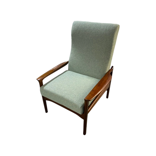1950s Mid-Century FLER Australian TV Armchair – Reupholstered in Warwick Akito ‘Seafoam’