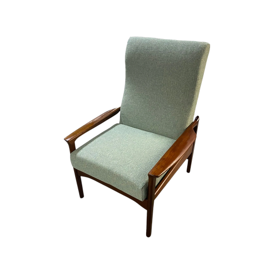 1950s Mid-Century FLER Australian TV Armchair – Reupholstered in Warwick Akito ‘Seafoam’