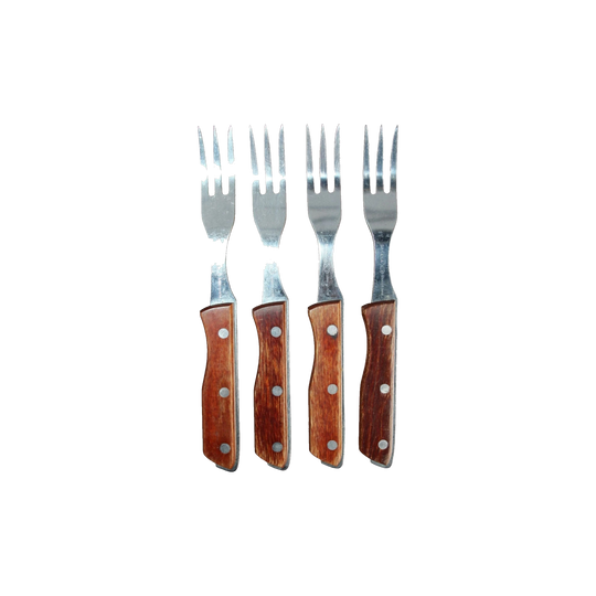 Preloved Set of Four Vintage Sakana Forks with Wooden Handles