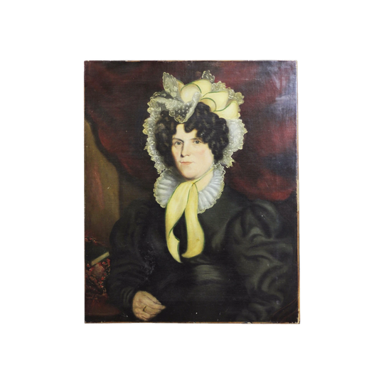 Oil on Canvas Portrait of a Woman in Bonnet, Unframed (74 x 60 cm)