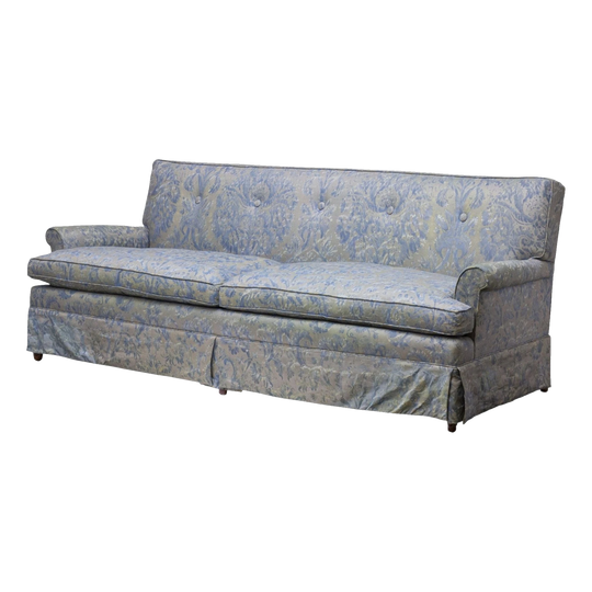 Hollywood Regency Four-Seater Sofa by Mueller Furniture Co., Fortuny of Venice Upholstery, Mid-20th Century