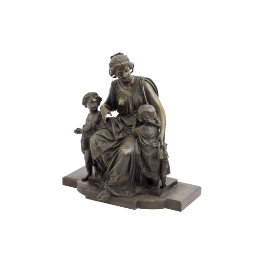 Mother and Children Bronze Sculpture, Reproduction After Albert-Ernest Carrier-Belleuse, Signed ‘Carrier’