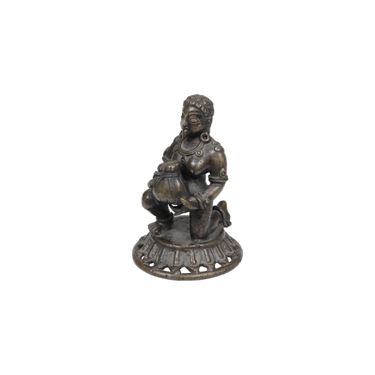 Indian Bronze Figure of Krishna on Pierced Round Base, Likely 17th Century