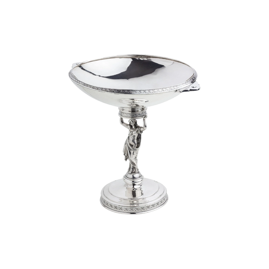Sterling Silver Figural Tazza / Footed Comport, Attributed to John R. Wendt, c. 1870