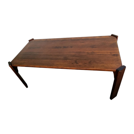 Vintage Post and Rail Dining Table – Solid Timber, c.1970s–80s