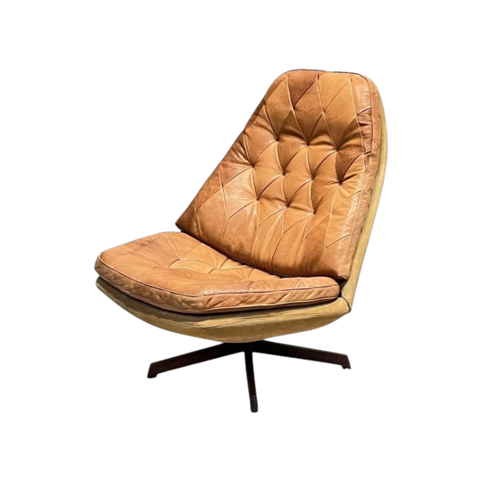 Danish leather swivel chairs