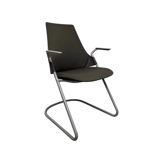 RARE Herman Miller Sayl Side Chair - Sled Base with fixed Arms (Grey Suspension Back)