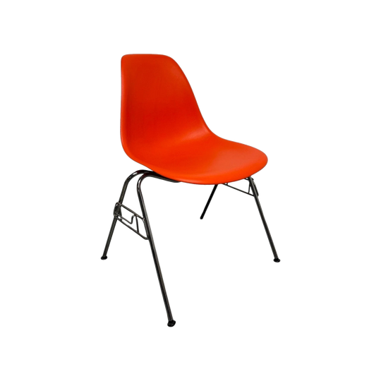 Herman Miller Eames DSS (Molded Plastic Side Chair) – Red, Stacking Base
