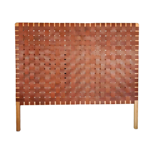 Leather Strapping Bedhead | Mahogany