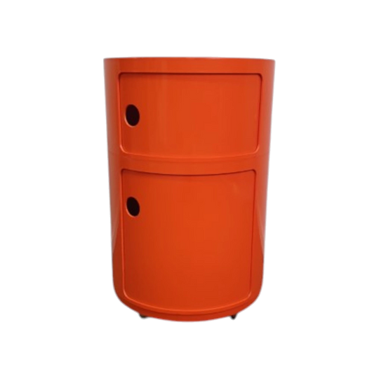 Kartell Componibili Two-Tier Modular Storage Unit in Orange, 1970s – Anna Castelli