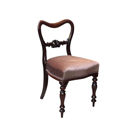 Set of Four English Mahogany Kidney-Back Dining Chairs, c.1850
