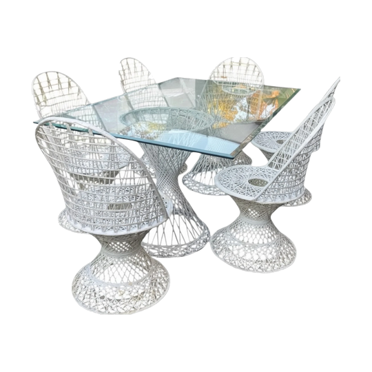 Russel Woodard Mid-Century Outdoor Set – White