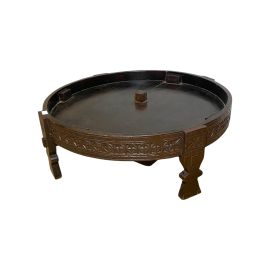 Vintage Indian-Style Carved Spice Table