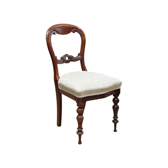 Australian Cedar Dining Chair, c.1870 – Carved Back and Turned Legs