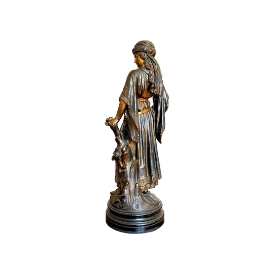Art Nouveau Terracotta Sculpture of a Girl in Oriental Dress, 19th Century, Utzschneider & Cie (Sarreguemines)
