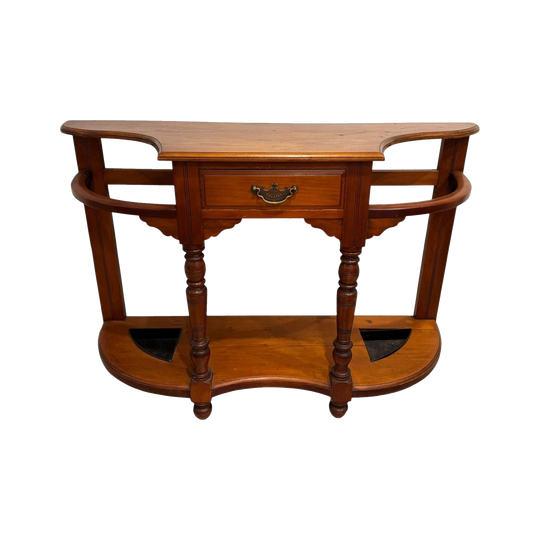 Solid Mahogany Wood English Reproduction Hall Stand with Drawer By Antique Mahogany