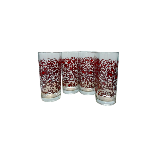 Vintage Red Swirl Tumblers