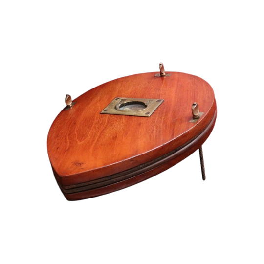 Antique English Mahogany Tennis Racket Cover with Brass Campaign Fittings, Victorian Era or Earlier