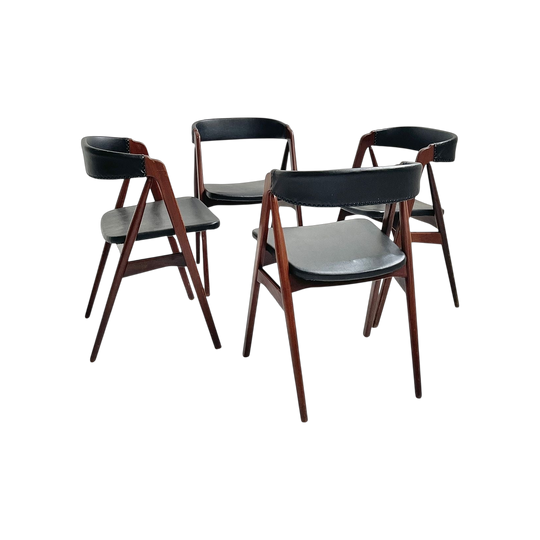 Set of Four Th. Harlev Model 205 Teak Dining Chairs for Farstrup Møbler, Denmark