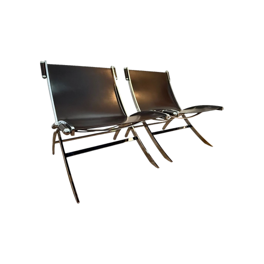 Pair of Timeless Scissor Chairs by Paul Tuttle & Antonio Citterio for Flexform, Italy, 1980s