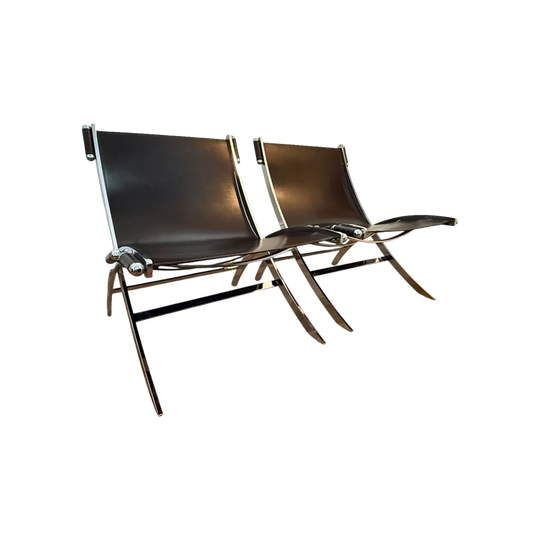 Pair of Timeless Scissor Chairs by Paul Tuttle & Antonio Citterio for Flexform, Italy, 1980s