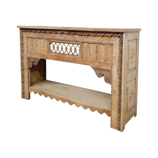 VINTAGE Recycled Indian Console Table Natural - Eco Village Collection