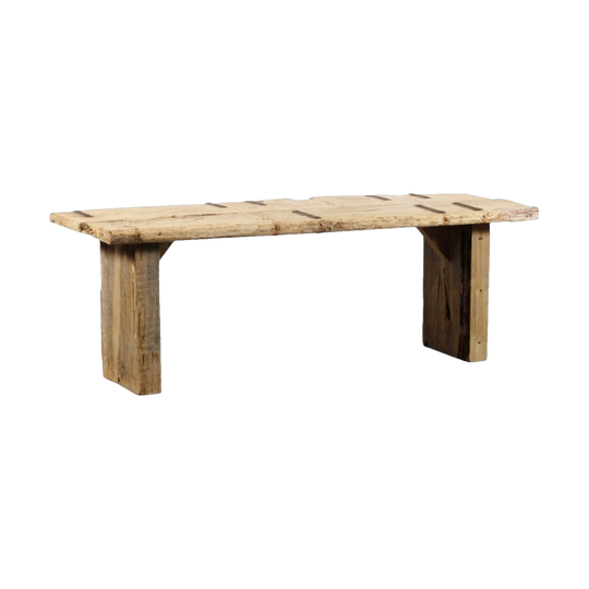 Recycled Ox Cart Indian Long Bench or Long Coffee Table - Eco Village Collection