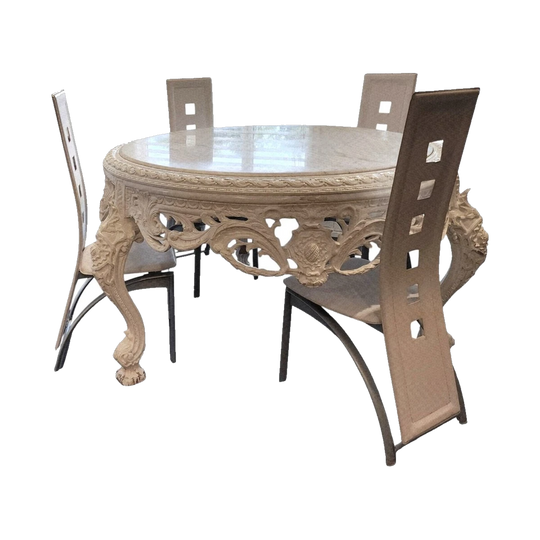 4510 CABOOLTURE. Italian Rococo white Marble Centre Table