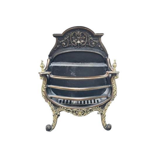 Georgian Cast Iron Fireplace Insert with Brass Mounts, England, c.1810