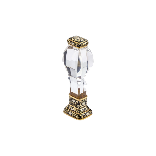 19th-Century 18 Karat Gold, Enamel, Rock Crystal and Carnelian Desk Seal, Likely French