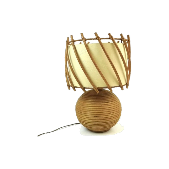 Bamboo & Wicker Desk Lamp | Louis Sognot