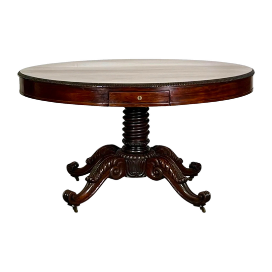 Antique French Louis-Philippe I Mahogany Oval Centre Table, Early 1800s