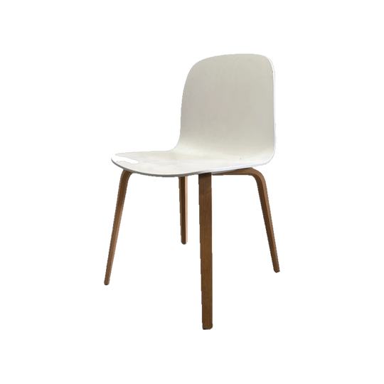 White Wash Moulded Timber Dining Chair