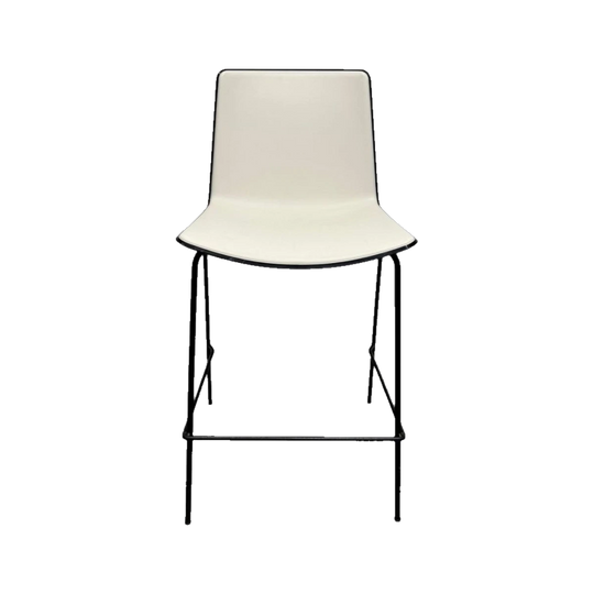 Pedrali Tweet Barstool - White Seat with Black Frame