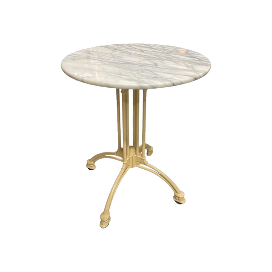 Marble-Topped Round Side Table