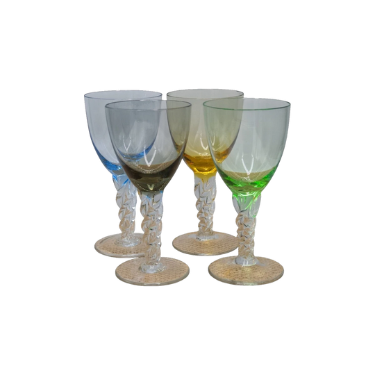 Vintage Harlequin Twisted Small Glasses