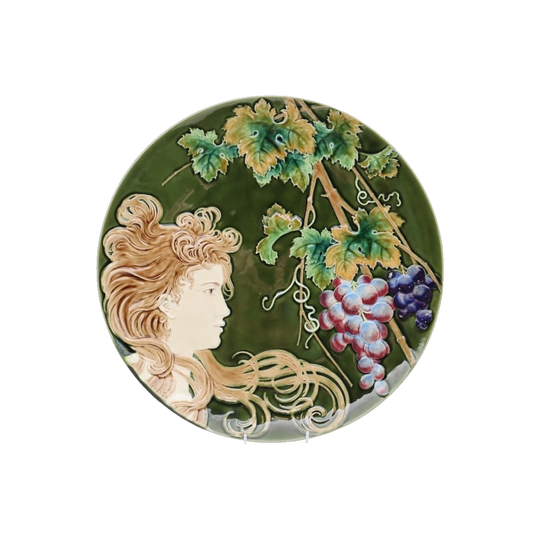 Art Nouveau majolica wall plaque