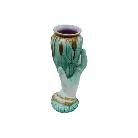 Majolica hand vase