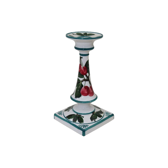 Wemyss candlestick decorated with cherries.