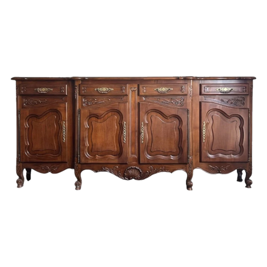Brigitte Forestier French Sideboard, Solid Wood with Parquetry Top
