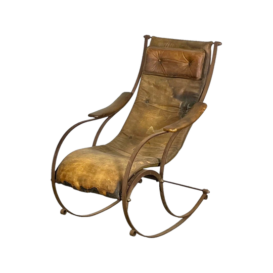 Antique English Mid‑Victorian Winfield Rocking Chair by Peter Cooper, Birmingham, 1851 World Exposition Design